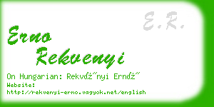 erno rekvenyi business card